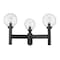Z-Lite Laurent Outdoor Post Mount Fixture, 3-Light, 30 In.W x 18 In.H, Black/Clear Seedy 599MP3-BK - alternate 4